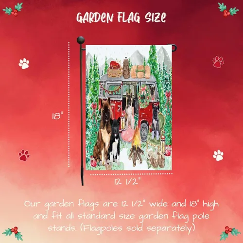 Vista 6 de Doggie of the Day American Akita Dogs Garden Flags - Christmas Time Camping - Double Sided - Yard Porch Lawn Spring Decorative Gift - Home Decor 12
