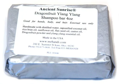 Vista 4 de Ancient Sunrise Barra de champú con fruta del dragón y Ylang Ylang: alto en vitaminas A, B y C promueve el brillo y la fuerza para reparar