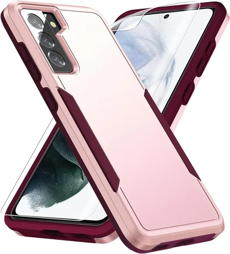 Vista 9 de Funda para Samsung Galaxy S21, con protector de pantalla HD [prueba de caídas de grado militar] Funda protectora resistente a prueba de golpes