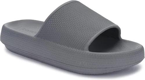 Vista 13 de Joomra - Sandalias acolchadas tipo pantuflas para mujeres y hombres, antideslizantes, de secado rápido, sandalias para baño, con suela gruesa