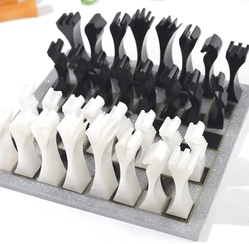 Vista 2 de 2 moldes de damas internacionales, piezas de ajedrez 3D, kit de moldes de fundición de resina para ajedrez y damas epoxi manualidades