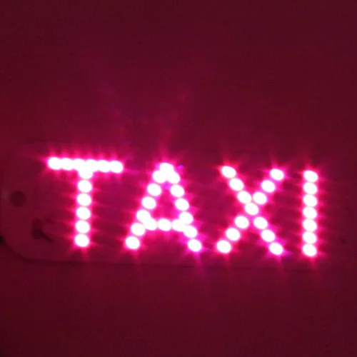 Vista 2 de Luz de taxi con enchufe Cig-arette, montaje de succión de taxi de 12 V CC en la lámpara de taxi con cubierta de viento del automóvil, 2 modos de Rojo