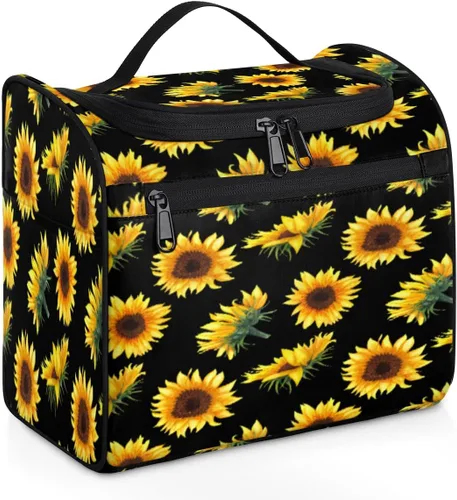 Vista 18 de cfpolar Animal Fox Flores Colgantes Neceser de Viaje Neceser Organizador de Maquillaje Bolsa de Almacenamiento de Cosméticos Baño Bolsa