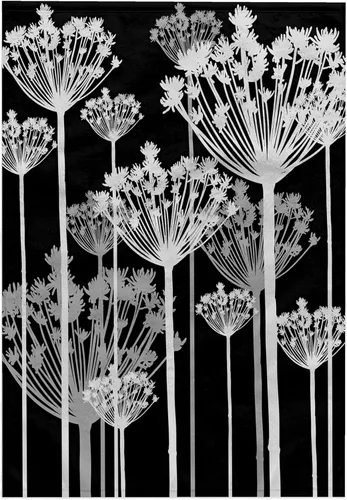 Vista 7 de 3dRose Toalla de mano de piscina de 22 x 30 pulgadas, diseño de flores de diente de león negras, blancas y grises