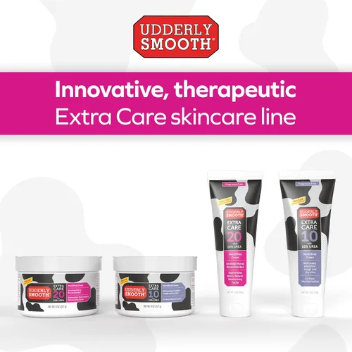 Vista 11 de Udderly Smooth Extra Care Crema hidratante profunda para manos/cuerpo con 20% de urea, sin perfume, 8 onzas Crema hidratante intensiva, crema