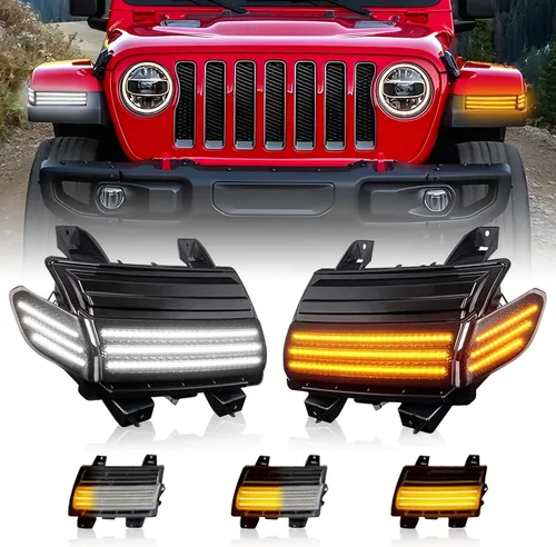 Vista 10 de Bestview Luz de Señal de Giro Delantera y Luz Marcadora Lateral LED Compatible con Jeep Wrangler TJ 1997-2006, Kit de Luz de Señal de Giro