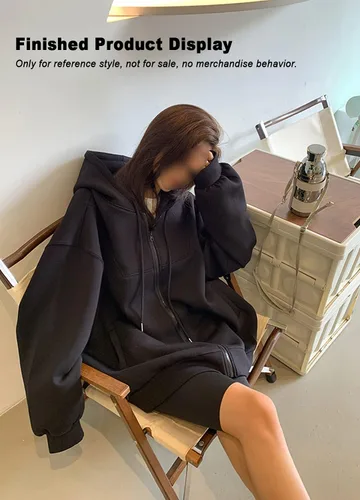 Vista 2 de BAWHO Mooie Sweatshirt Fleece Stof Hoodie Gebreide Dikke Dikke Dikke Plus Fleece Mooi Zacht Gevoel Houd EEN Goede Vorm Voor Het Naaien Van
