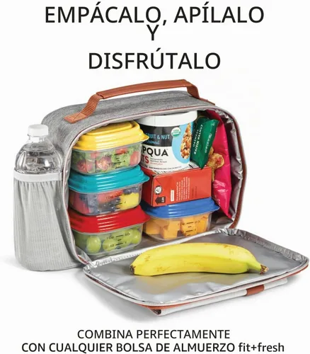 Vista 5 de Fit & Fresh Stak Paks - Juego de recipientes de 1 taza para niños, color verde