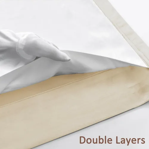 Vista 9 de Fcosie Cortinas para Cine en Casa con Ganchos Planos, Cortinas de Terciopelo Extra Anchas, Cortinas Opacas Oscurecedoras con Aislamiento Térmico