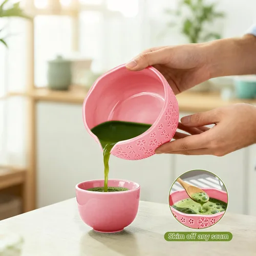 Vista 10 de Juego de batidor de matcha, kit de 7 piezas de fabricación de matcha con cuenco matcha, batidor y soporte de matcha, cuchara de bambú, soporte
