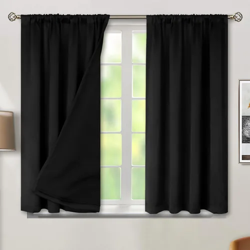 Vista 103 de BGment - Cortinas opacas para sala de estar de 63 pulgadas de largo, juego de 2 paneles, cortinas para oscurecer toda la habitación, cortinas
