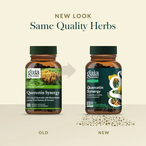 Vista 6 de Gaia Herbs Quercetin Synergy - Apoya la salud inmunológica* - Extracto de fruta de limón Wellemon - 50 cápsulas veganas (50 porciones)