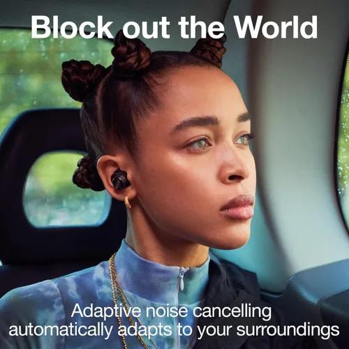 Vista 6 de Bowers & Wilkins Pi5 Auriculares intrauditivos inalámbricos, 4 micrófonos integrados, Bluetooth 5.0 con Qualcomm aptX, cancelación de ruido Negro