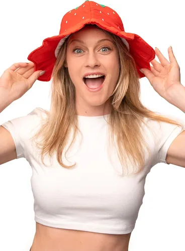Vista 2 de ComfyCamper Strawberry Shortcake Hat Bonnet for Women and Girls - Costume Cosplay Womens Halloween Costumes Berry Costume