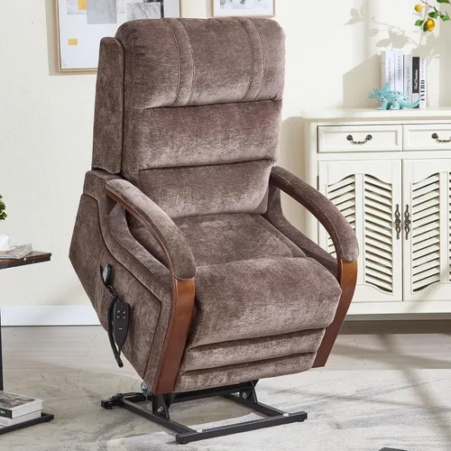 Vista 13 de Trustyue Silla Reclinable de Elevación Eléctrica de Doble Motor, Reclinable Completamente Plana, Silla Elevadora con Masaje y Calor, Asistencia