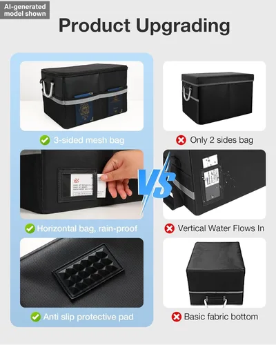 Vista 2 de Caja de documentos ignífuga, organizador de archivos para carpetas de archivos colgantes, cajas de archivos con cerradura, caja fuerte a prueba