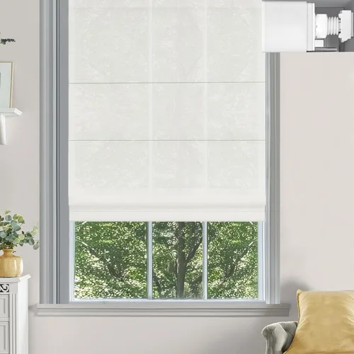 Vista 18 de Changshade Persianas romanas sin cordón para ventanas, sin herramientas, persianas romanas de tamaño personalizado, filtro de luz, persianas Beige