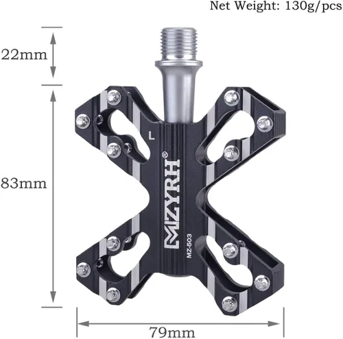 Vista 7 de ThinkTop 3 Cojinetes Ultraligero MTB BMX Road Mountain Bike Pedales Plataforma Plana Aluminio Sellado Ever Lubrique Teniendo Eje 9/16 Pulgadas