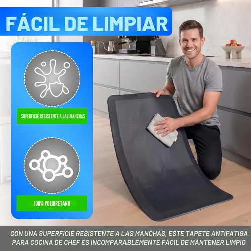 Vista 6 de NewLife de GelPro Alfombrilla de cocina antifatiga con cojín de espuma ergonómica, acolchada, resistente a manchas, impermeable, antideslizante