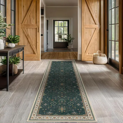 Vista 20 de Hazo Haus – Alfombra pequeña para entrada, cocina o baño, antideslizante con base de goma, resistente a las manchas y a la decoloración, diseño