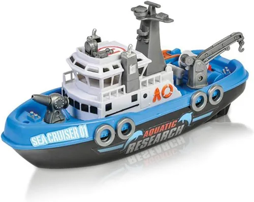 Vista 7 de ArtCreativity Buque de rescate acuático, barco de juguete a batería para niños, flota en el agua, bañera flotante y juguete de piscina para niños