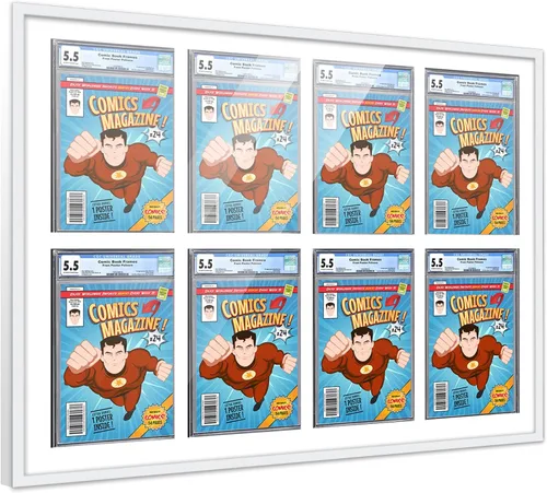 Vista 112 de Poster Palooza Marco de cómics con paspartú para 1 cómic de grado CGC, CBCS o PGX, marco de cómic de bronce para cómic de 8.125 x 13 pulgadas