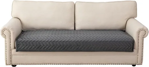Vista 8 de Eismodra Almohadas para sofá, funda de sofá, fundas de sofá modular para sofá de 3 cojines, fundas de sofá para perros, gatos y mascotas, sofá Azul