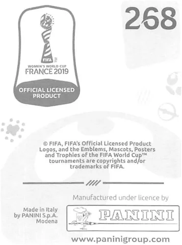 Vista 2 de Calcomanías coleccionables de la Copa Mundial Femenina de la FIFA Francia 2019 (solo adhesivo individual) Fútbol #268 Fran Kirby England 2 pulgadas