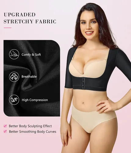 Vista 5 de BRABIC Faja moldeadora para mujer para poscirugía y manga de compresión para moldeador de brazos