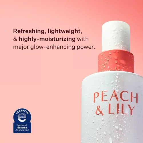 Vista 2 de Peach & Lily - Bruma de Velo para Piel de Cristal (3.38 onzas) - Hidrata y Brilla - Bruma Facial - Sin Peso - Agua de Pepino, Loto, Melocotón, Hongo