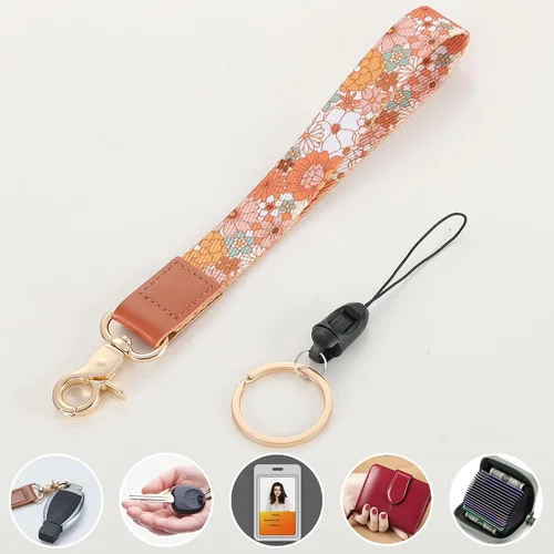 Vista 2 de Llavero con cordón de muñeca estético hippie, lindo y bohemio para mujer