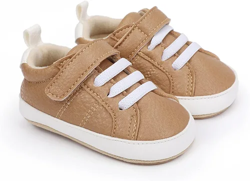 Vista 7 de SOFMUO Zapatos deportivos de piel sintética para bebés, niños y niñas, con suela de goma suave, mocasines Oxford para recién nacidos