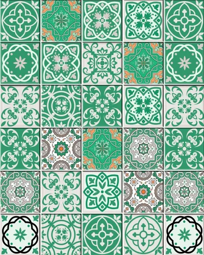 Vista 9 de Juego de 24 pegatinas para azulejos con diseño de talavera, para baño y cocina, fáciles de aplicar, simplemente despegar y pegar para decoración