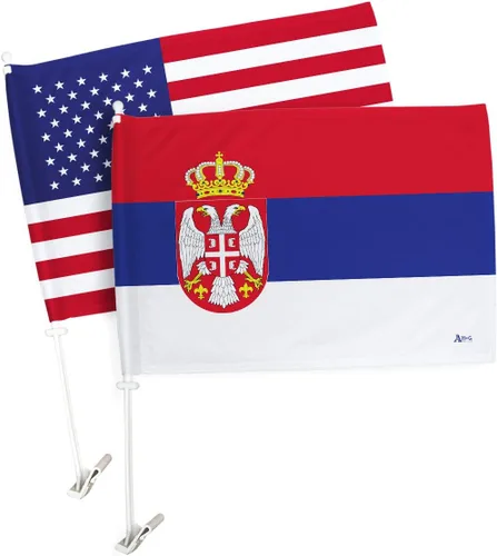 Vista 55 de Paquete de bandera de coche de la Copa del Mundo 2022 de Gales, bandera americana para carros, decoración de automóviles, pancarta pequeña