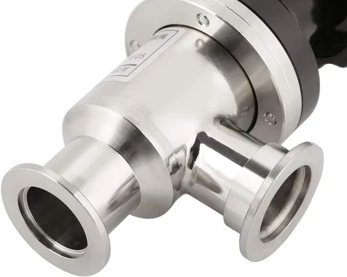 Vista 7 de Yosoo KF25 304 válvula de acero inoxidable de alto vacío manual de ángulo recto válvula de aislamiento de fuelle