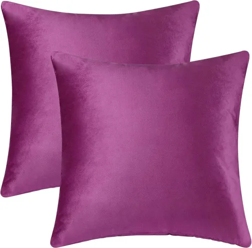 Vista 16 de uxcell Paquete de 2 fundas de almohada decorativas de terciopelo, fundas de almohada sólidas modernas para sofá o hogar, 16 x 16 pulgadas