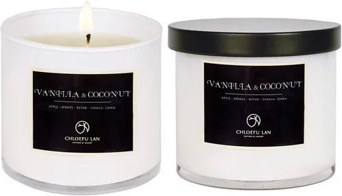 Vista 13 de Vela de lavanda y vainilla, altamente perfumada, velas de soja para el hogar, decoración del hogar, 7.1 onzas, 45 horas de combustión, velas