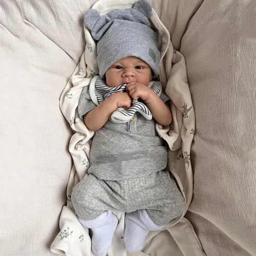 Vista 9 de RXDOLL Lindas Muñecas Bebé Reborn de Silicona de Cuerpo Completo para Niña de 18 pulgadas Bebé Recién Nacida Realista Niña Bebés de Silicona de Vida