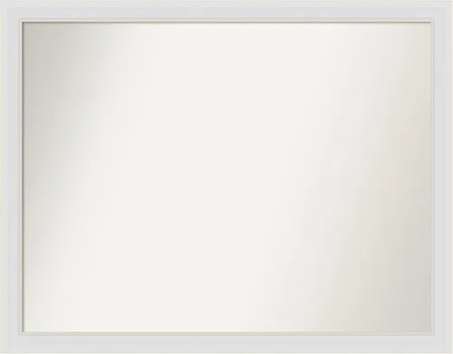 Vista 141 de Amanti Art Espejo de baño blanco para sobre el fregadero, 24 x 26 pulgadas, espejo rectangular blanco y blanco, marco de madera contemporáneo