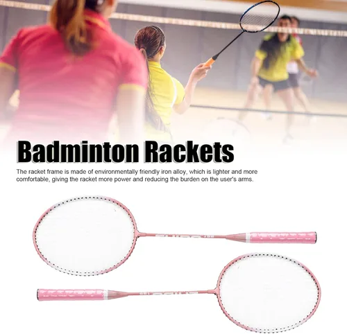 Vista 5 de Badminton Rackets, Professional Separate Iron Alloy Badminton Rackets with String Protector Anti Slip Grip, Lightweight Badminton Rackets Set for