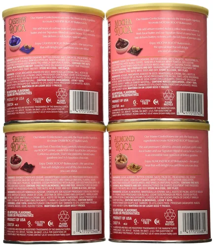 Vista 3 de Brown & Haley - Paquete variado de chocolate oscuro, ROCA, almendra ROCA, anacardo ROCA y Mocha ROCA, chocolate envuelto individualmente