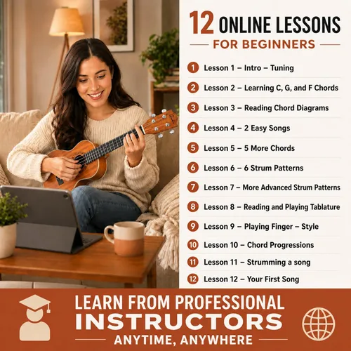 Vista 4 de Ranch - Ukulele profesional, de madera, kit de ukelele con 12 lecciones en línea gratis 15% Longer Sustain, Warmer Woodier Tone, Sapele &