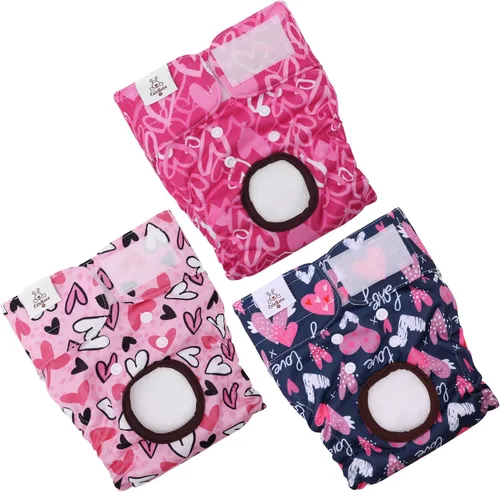 Vista 10 de CuteBone - Pañales para perras, paquete de 3 unidades para perritos, talla XS, D14XS