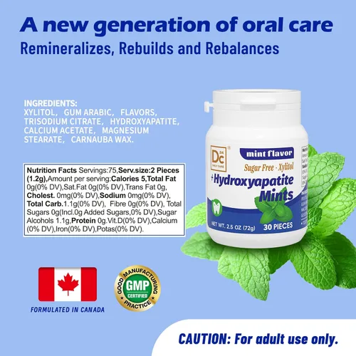Vista 8 de DC24 DAILY CARE Mentas xilitol con hidroxiapatita, menta, 150 piezas