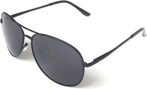 Vista 13 de J+S Military Style Polarized Aviator Sunglasses, for Men/Women Marco negro/ lente negro