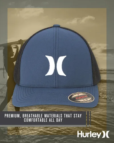 Vista 4 de Hurley Gorra de béisbol Icon Textures Flexfit para hombre