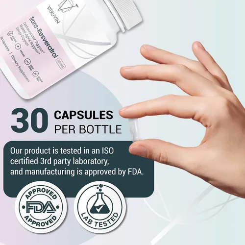 Vista 4 de VITRUVIN Paquete Longevity - NMN 500 mg + Trans-Resveratrol 500 mg con piperina - Vegano, sin OMG, sin gluten, sin gelatina