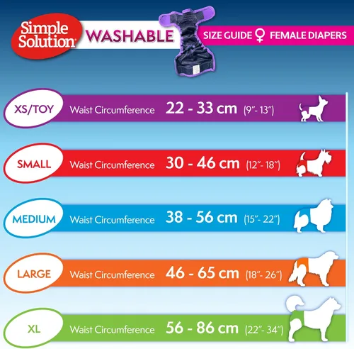 Vista 4 de Simple Solution Pañal lavable para perro hembra, pequeño, 1 paquete Dog in Heat, Potty Training, Incontinence Support, Leak Protection, Reusable
