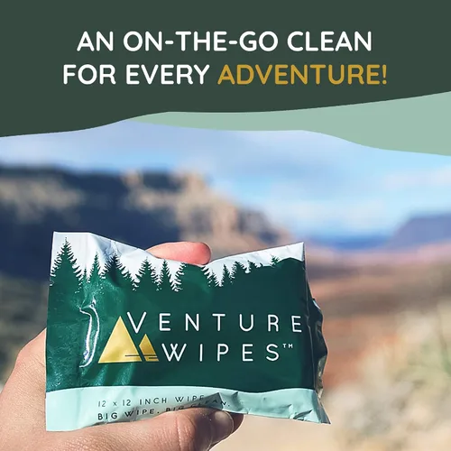 Vista 10 de Venture Wipes Toallitas corporales de aceite de árbol de té, toallitas de aventura para adultos, limpieza biodegradable con aloe y vitamina E