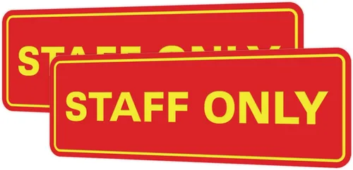 Vista 120 de All Quality Letrero estándar para pared o puerta Fácil instalación Señales de trabajo de oficina Seguridad mejorada – Negro – Pequeño
